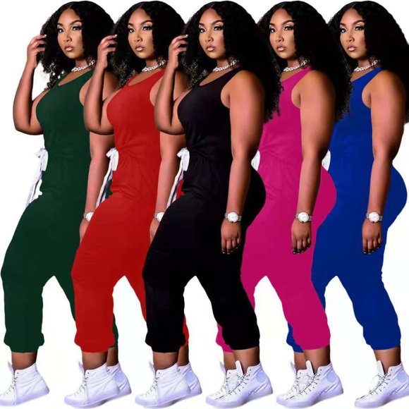 One piece romper pant suit (Black, Blue, Pink) - Picture 6 of 7